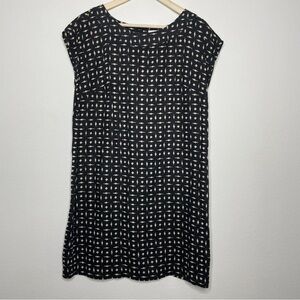 J. Jill Love 100% Linen Boho Lagenlook Boxy Tunic Cap Sleeve Shift Dress